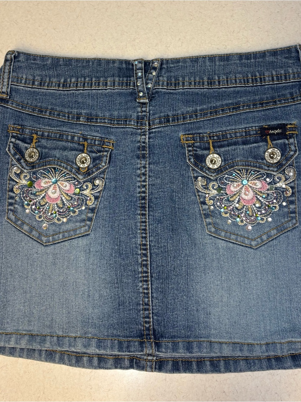 Vintage Y2K Angels Denim Skirt Size 5 - Picture 6 of 9